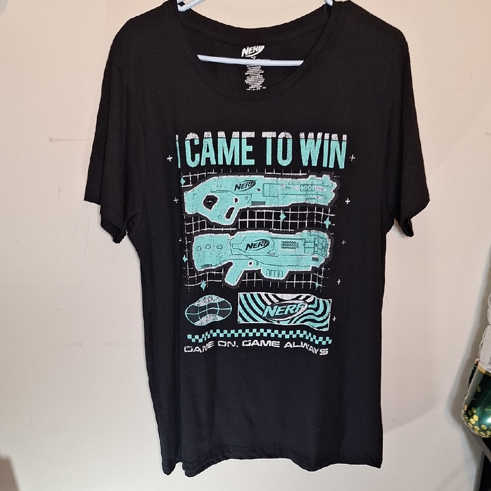 Nerf Black T-Shirt with Teal Graphic Unisex